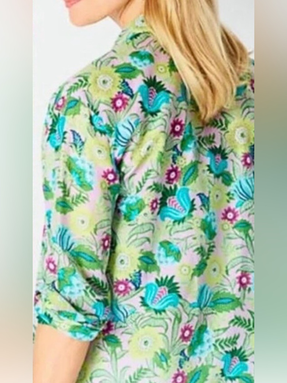 J. Jill Jasmine Cotton Silk blend Button Down